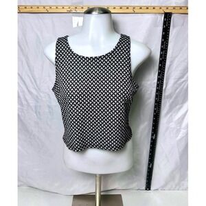 Alter`d State ~ Women's Black/White Geometric Pattern‎ Sleeveless Crop Top~Large